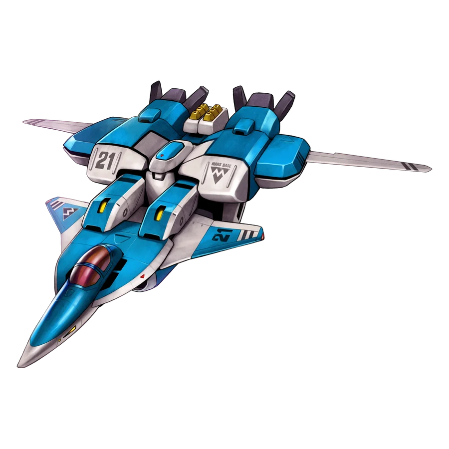An Alpha and a Beta docked together in Fighter mode